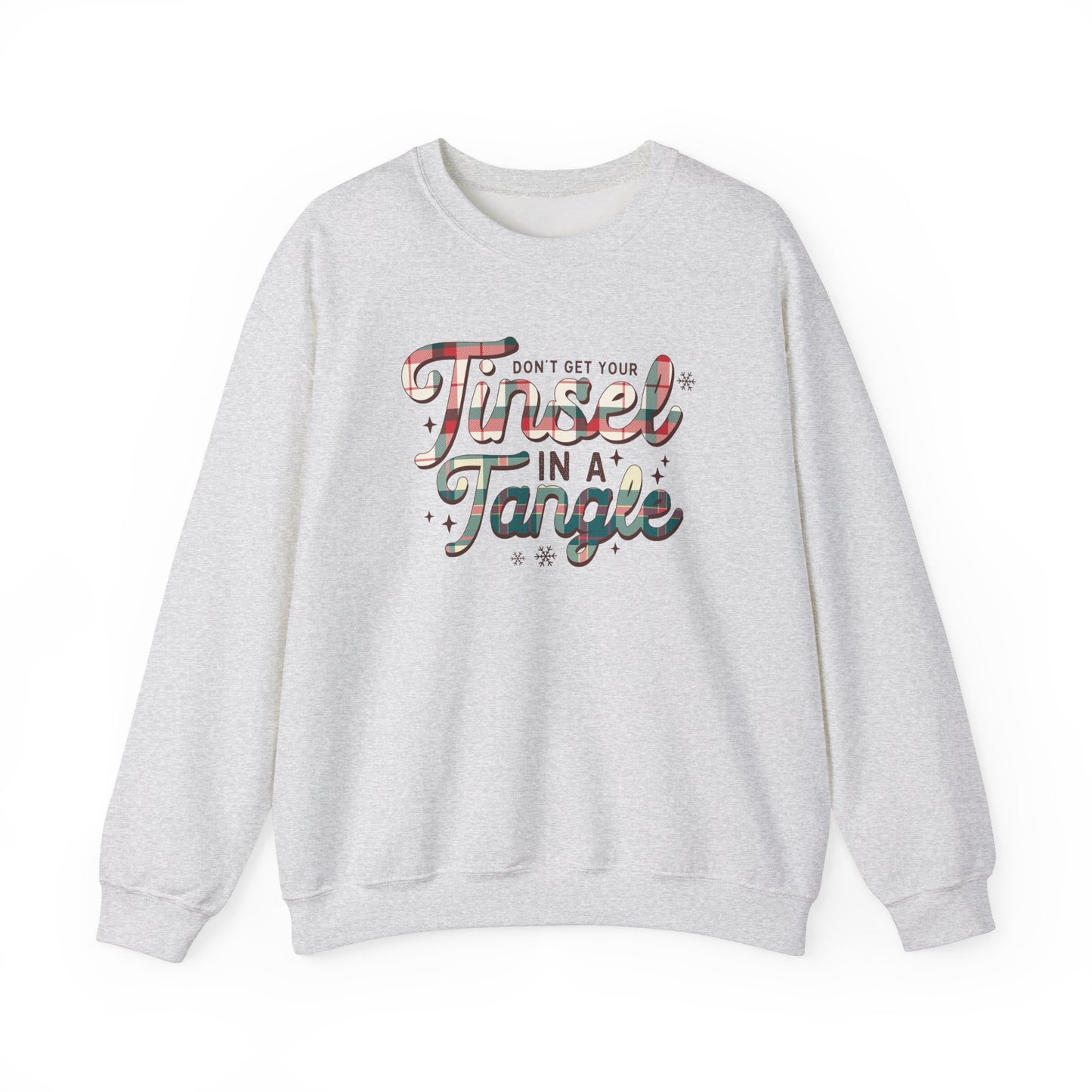 Don't Get Your Tinsel in a Tangle Funny Sweatshirt for Women Fleece Sweaters Festive Sweatshirts Holiday Graphic Tinsel Club