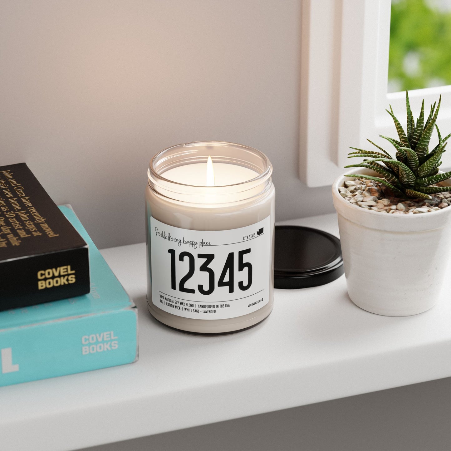 CUSTOM Zip Code Candle Gift, zip code moving gift, 9 oz Custom Candle, housewarming new homeowner city state gift first home decor moving gift realtor candle