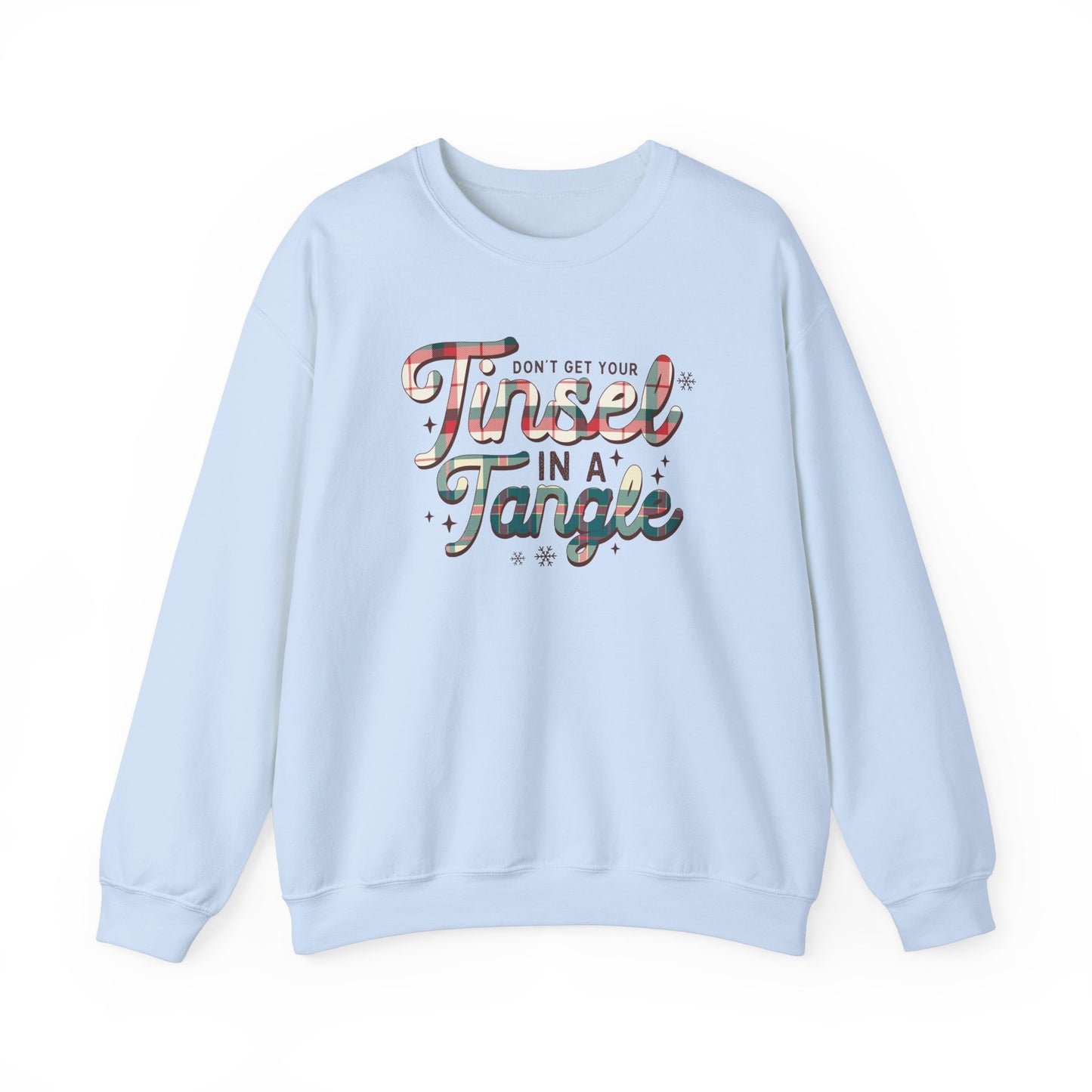 Don't Get Your Tinsel in a Tangle Funny Sweatshirt for Women Fleece Sweaters Festive Sweatshirts Holiday Graphic Tinsel Club