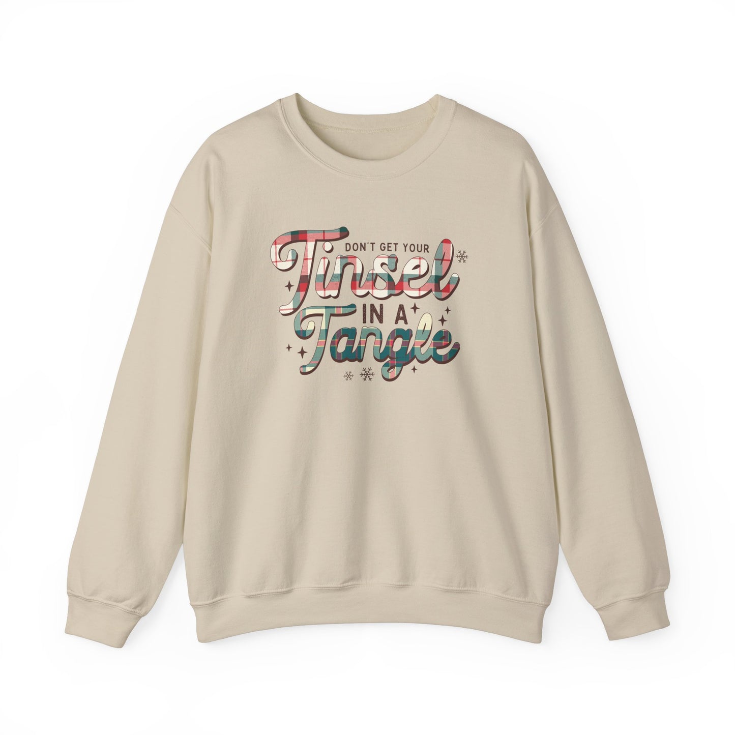 Don't Get Your Tinsel in a Tangle Funny Sweatshirt for Women Fleece Sweaters Festive Sweatshirts Holiday Graphic Tinsel Club