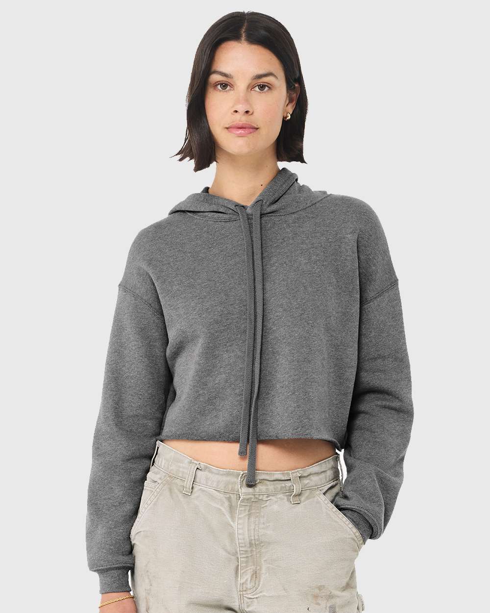 Bella Canvas 7502 Women's Crop Hoodie Fleece Sweatshirt