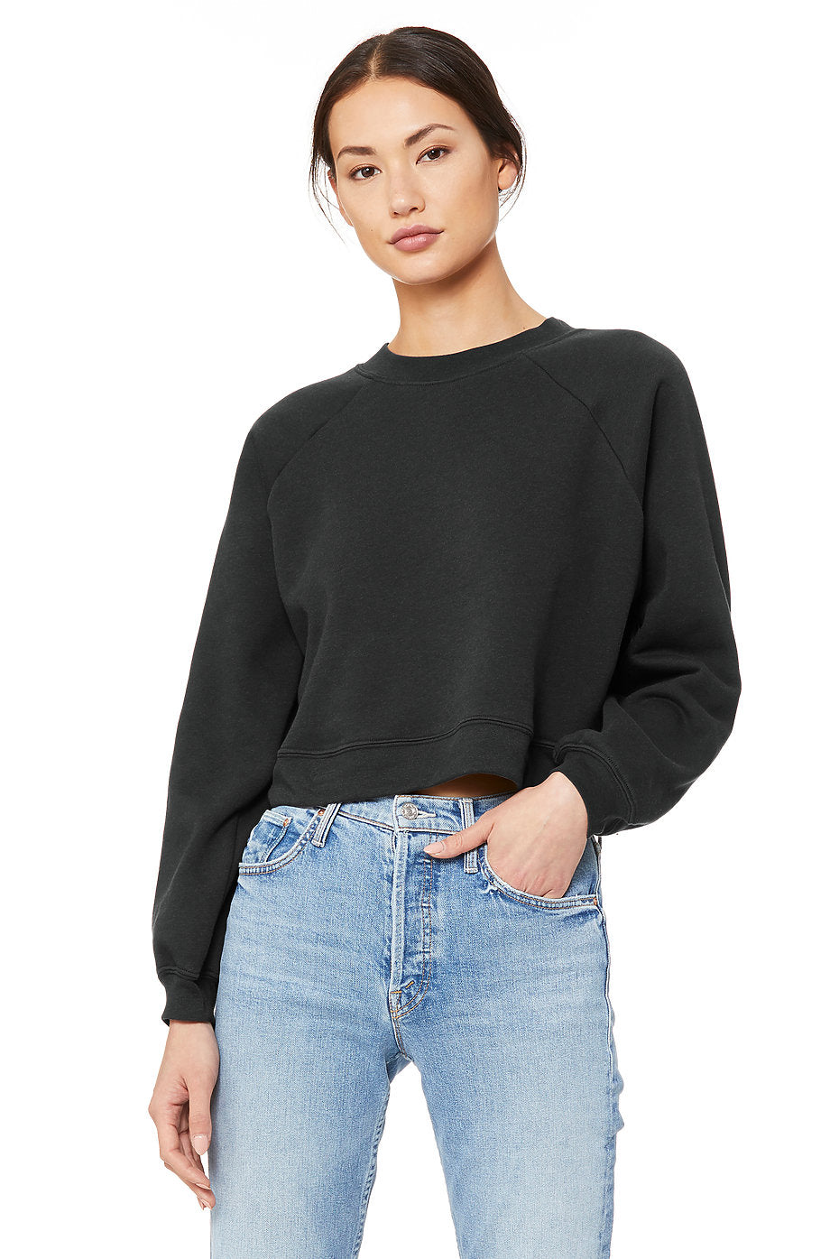 Bella Canvas Ladies Raglan Pullover Fleece 7505 FWD Fashion