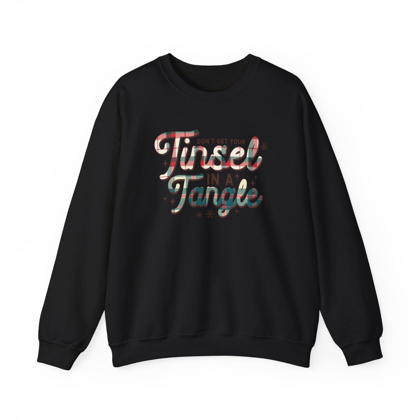 Don't Get Your Tinsel in a Tangle Funny Sweatshirt for Women Fleece Sweaters Festive Sweatshirts Holiday Graphic Tinsel Club