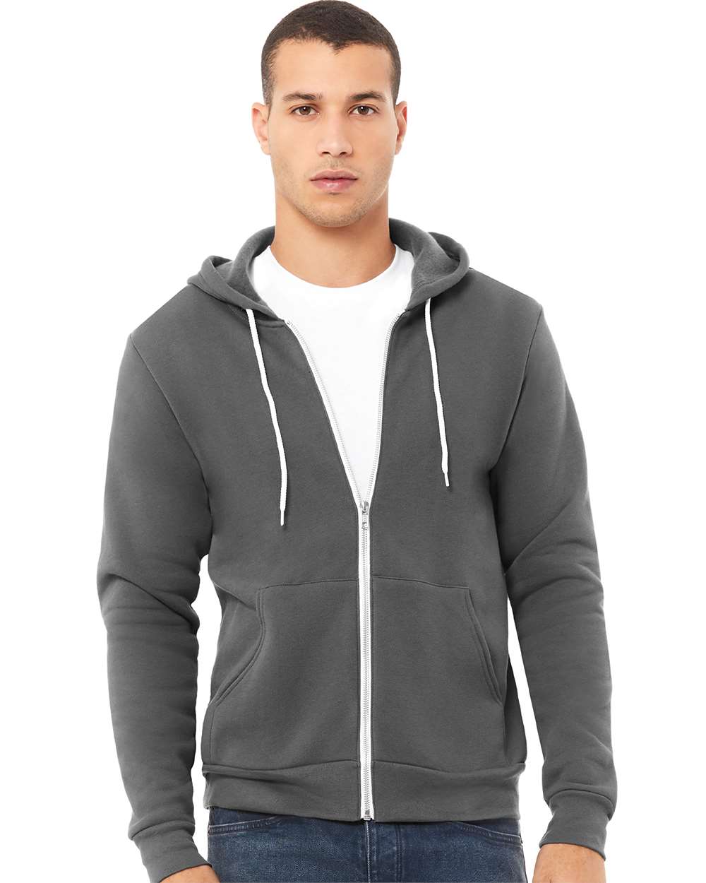 Bella Canvas 3739 Unisex Poly-Cotton Fleece Full-Zip Hooded Sweatshirt