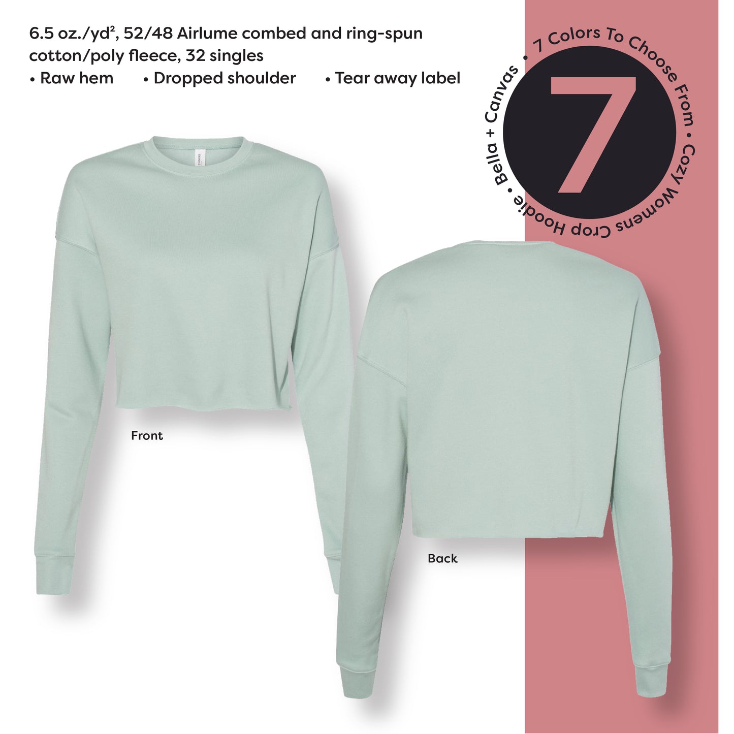 BELLA CANVAS 7503 Women's Cropped Crewneck Sweatshirt