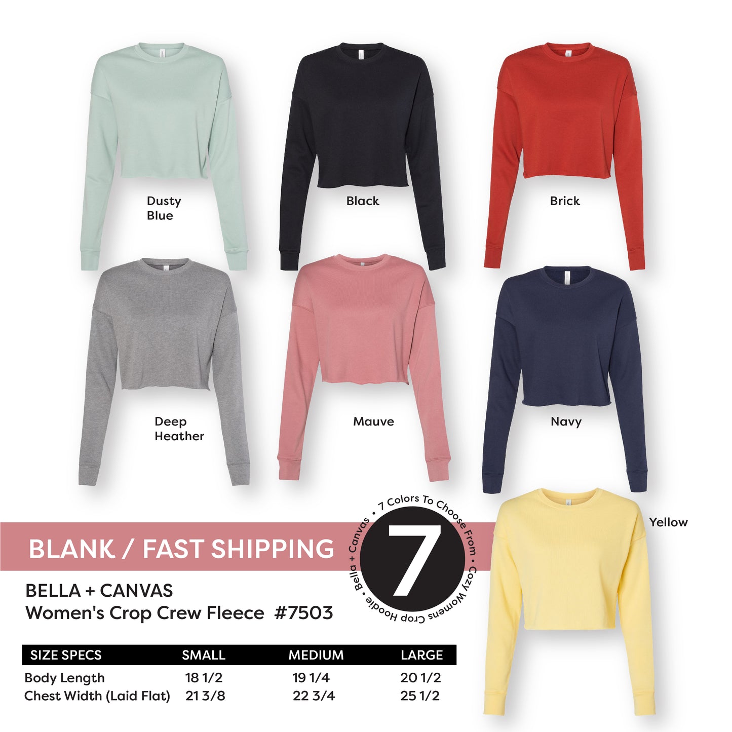 BELLA CANVAS 7503 Women's Cropped Crewneck Sweatshirt