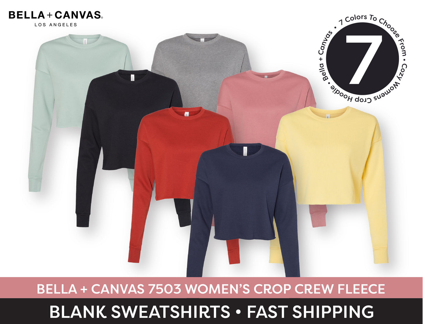 BELLA CANVAS 7503 Women's Cropped Crewneck Sweatshirt