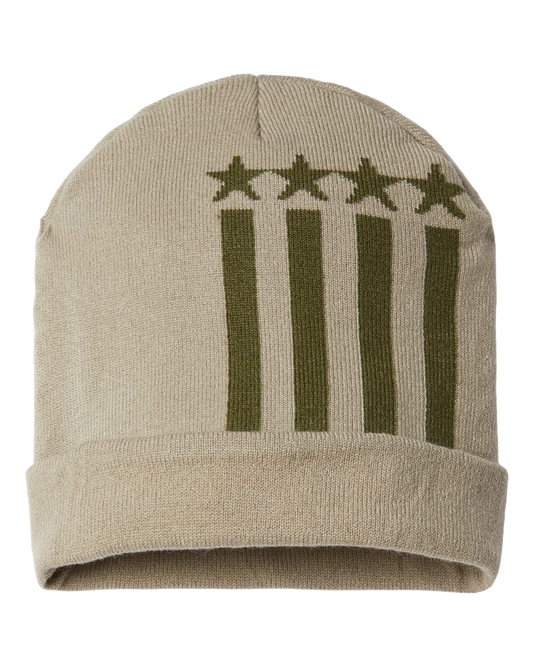 🇺🇸USA Made Patriotic Cuffed Beanie Cap American Flag Knit Beanie Stars and Stripes Winter Hat USA Pride Beanie, USA Flag Gift for Him or Her