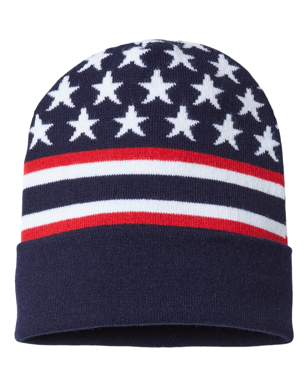 🇺🇸USA Made Patriotic Cuffed Beanie Cap American Flag Knit Beanie Stars and Stripes Winter Hat USA Pride Beanie, USA Flag Gift for Him or Her