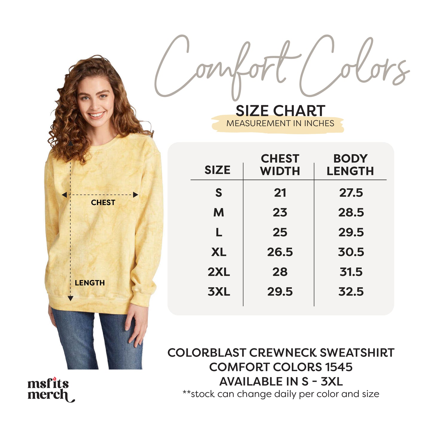 Comfort Color Sweatshirt Colorblast 1545 Pigment Dyed Crewneck
