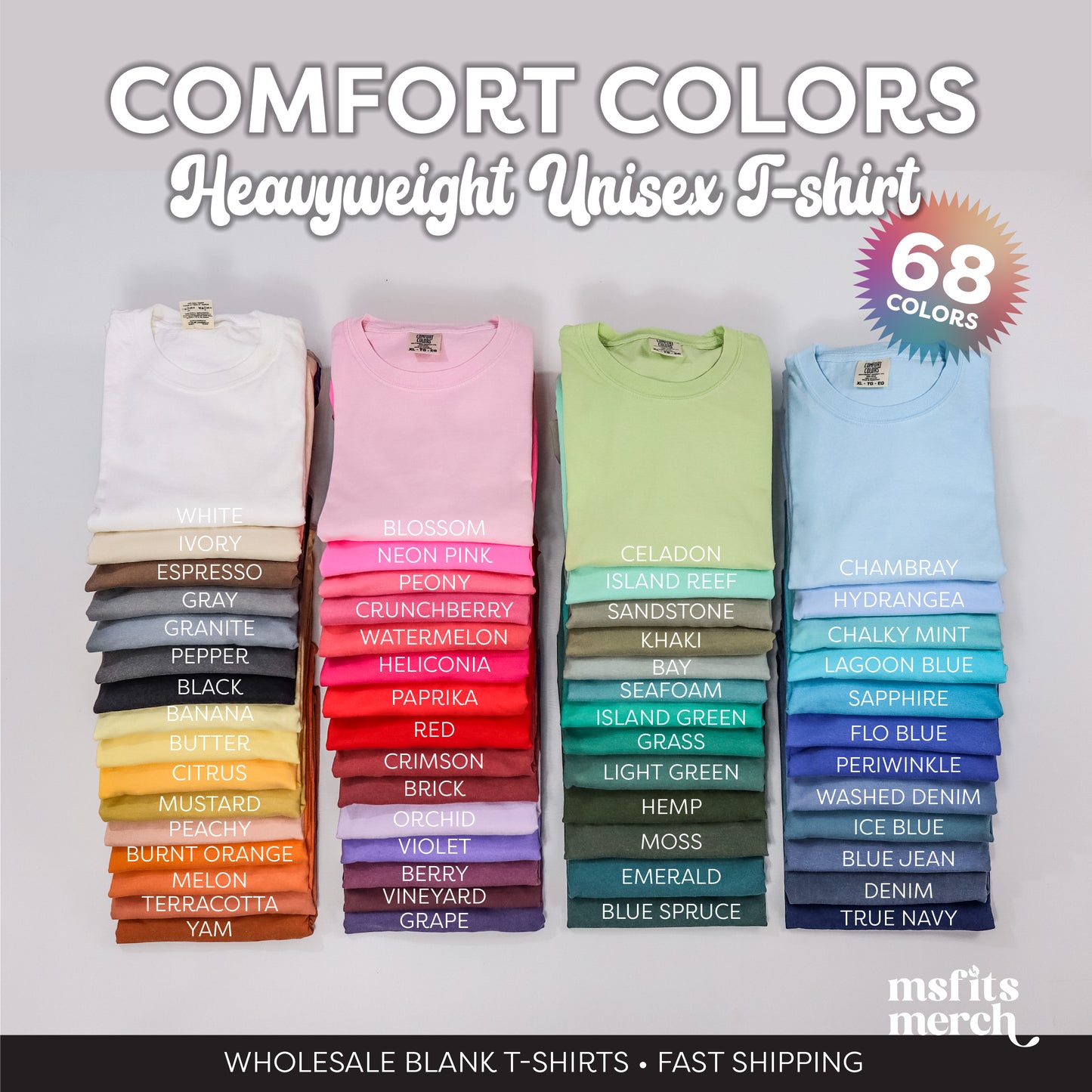 NEONS & BRIGHTS Comfort Color 1717 Unisex Heavyweight Tshirt