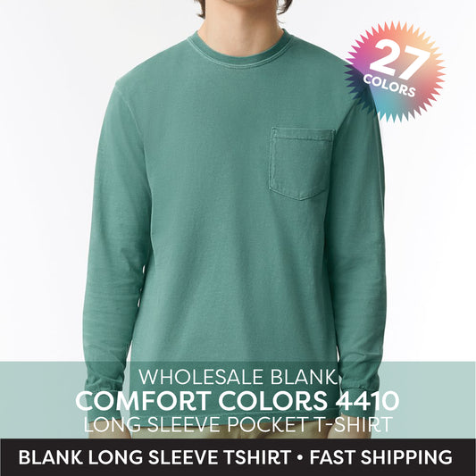 Comfort Colors 4410 Long Sleeve Pocket Heavyweight Garment Dyed T-shirt