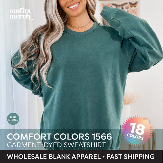 Comfort Colors 1566 Adult Crewneck Sweatshirt Garment Dyed Sweatshirt