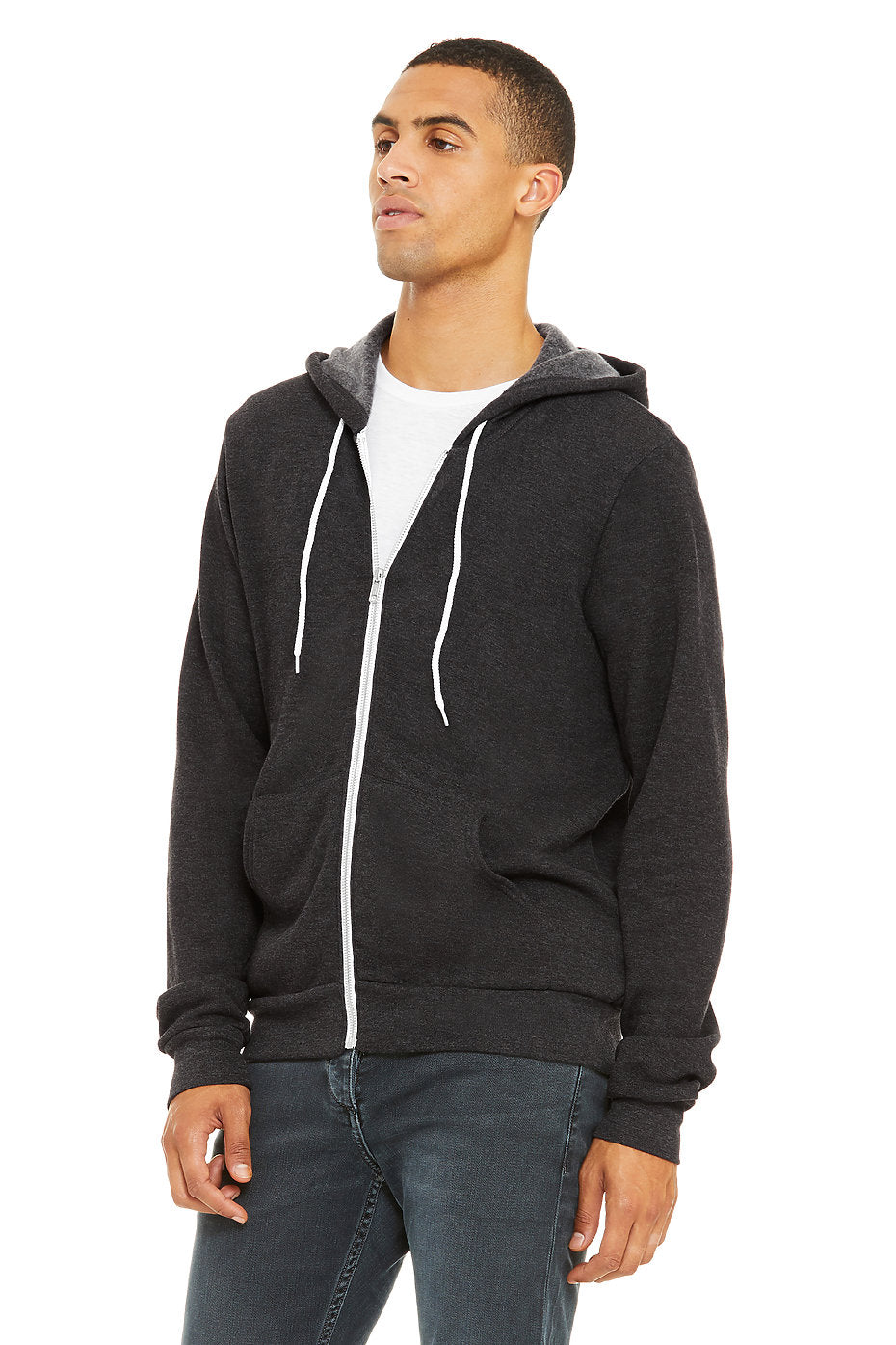 Bella Canvas 3739 Unisex Poly-Cotton Fleece Full-Zip Hooded Sweatshirt