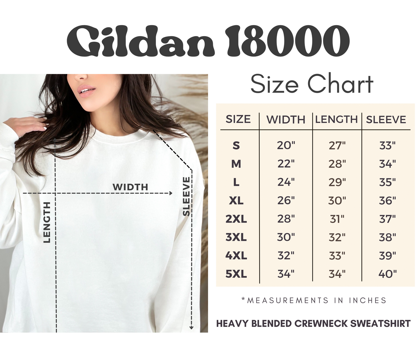 Gildan Sweatshirt 18000 Crewneck Heavy Blend Unisex Sweatshirt