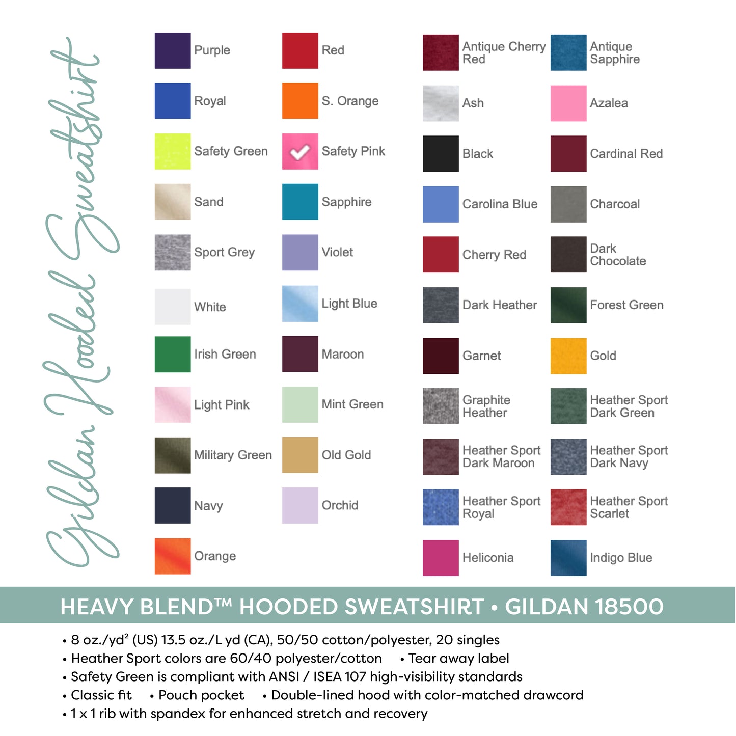 Gildan 18500 Hooded Sweatshirt Heavy Blend Hoodie