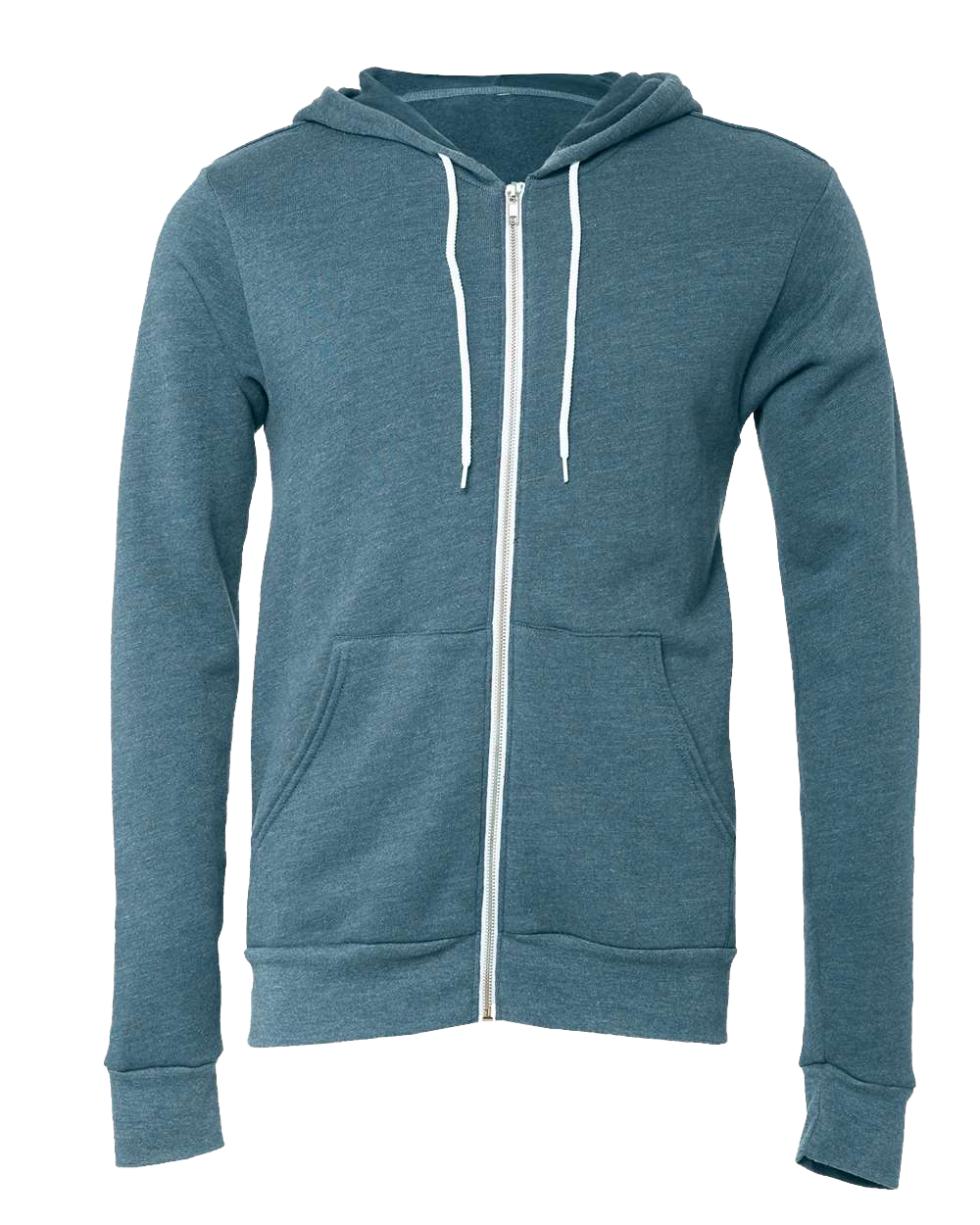 Bella Canvas 3739 Unisex Poly-Cotton Fleece Full-Zip Hooded Sweatshirt