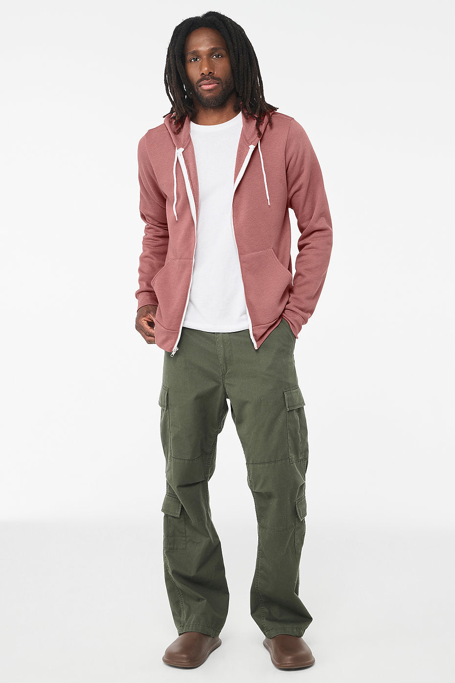 Bella Canvas 3739 Unisex Poly-Cotton Fleece Full-Zip Hooded Sweatshirt