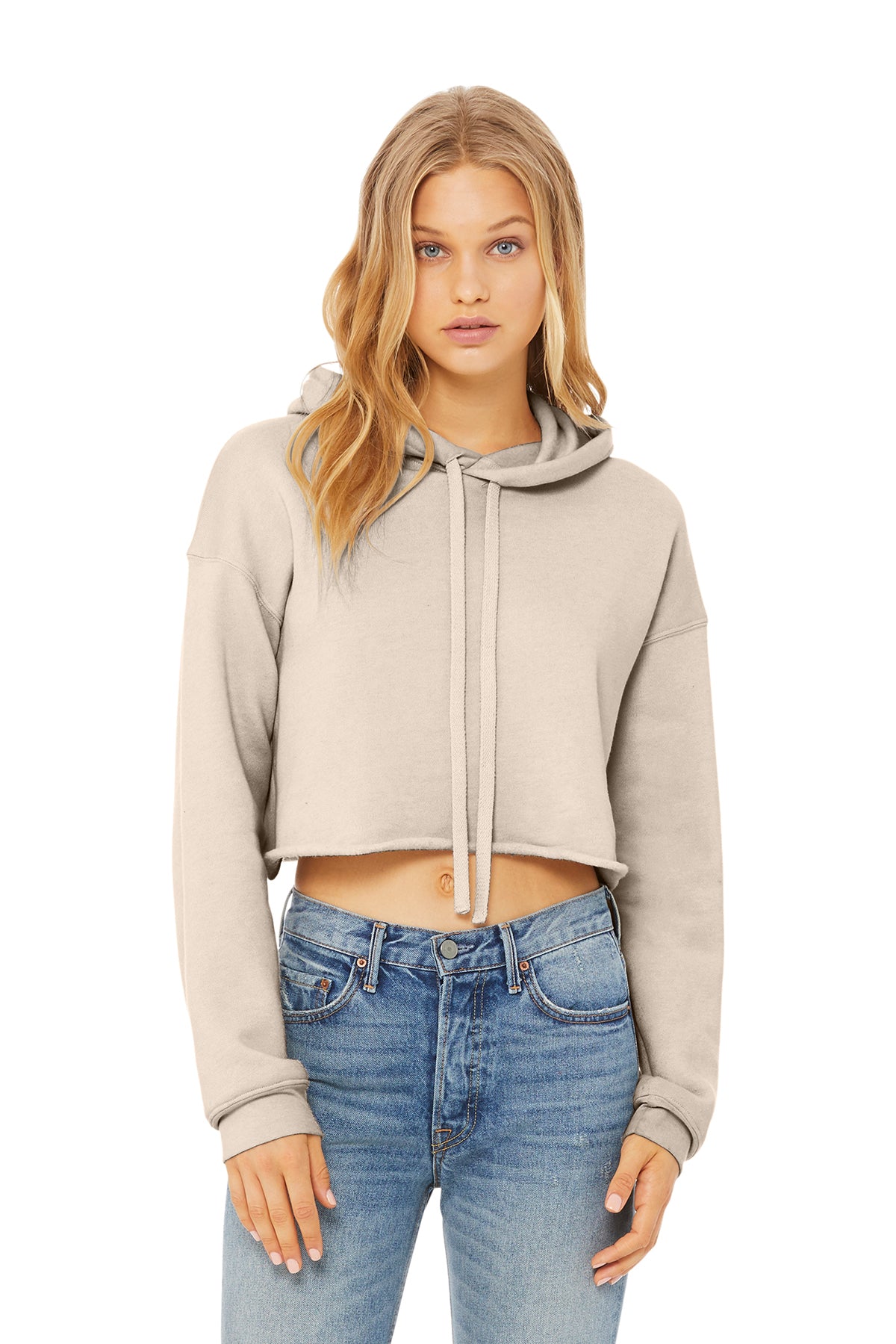 Bella Canvas 7502 Women's Crop Hoodie Fleece Sweatshirt
