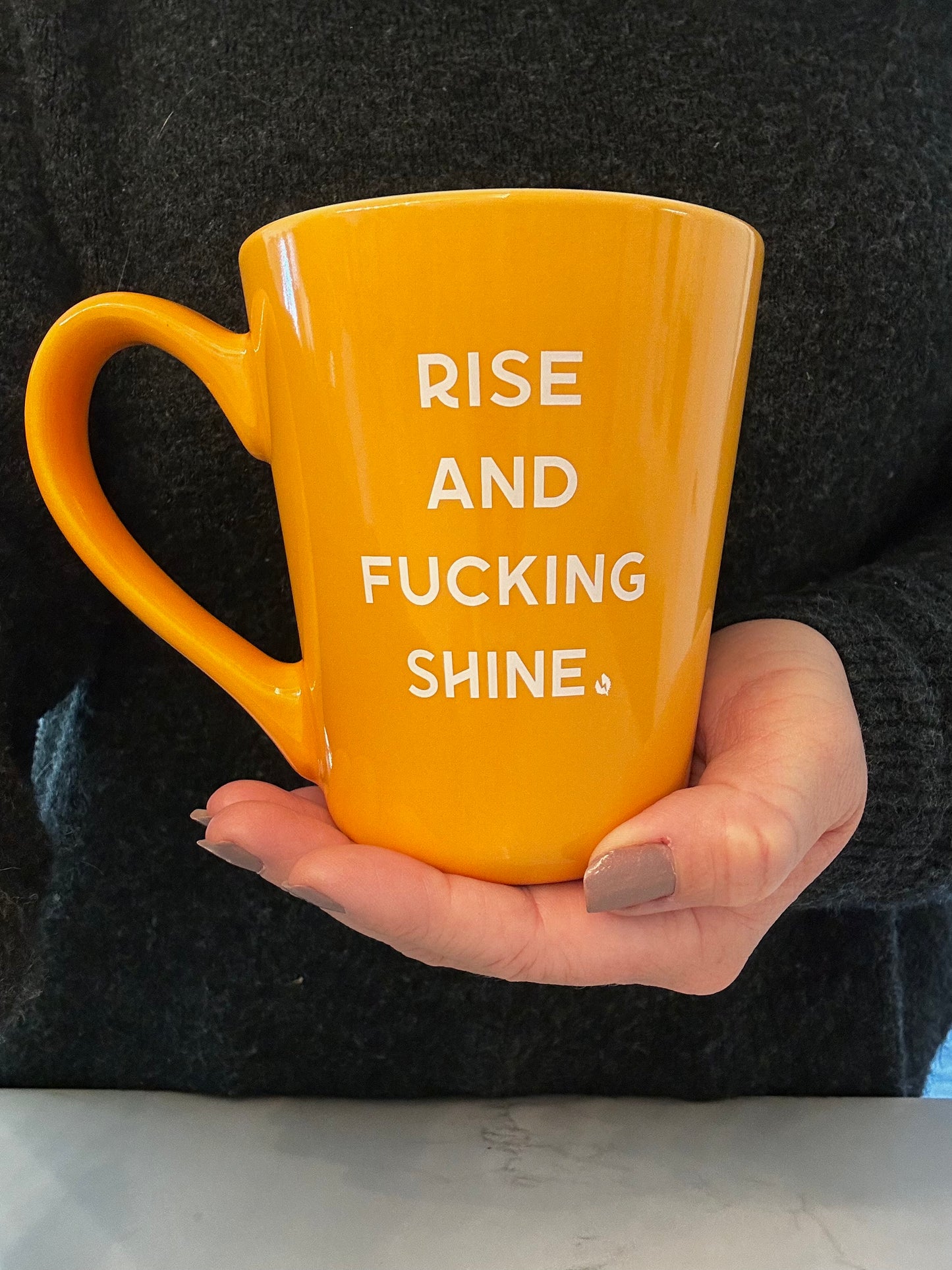 ☀️Funny Coffee Cup Rise and Fuc*ing Shine Coffee Mug Sarcastic Motivational Cup