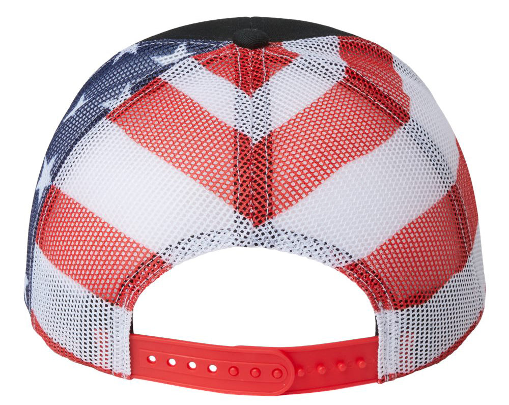 🇺🇸American Flag Hat USA Trucker Patriotic Hat American Pride Cap Snapback Mesh Hat Stars Stripes Camo Mesh Trucker Hat Blank American Flag Kati Hat