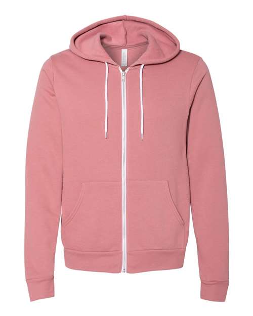 Bella Canvas 3739 Unisex Poly-Cotton Fleece Full-Zip Hooded Sweatshirt