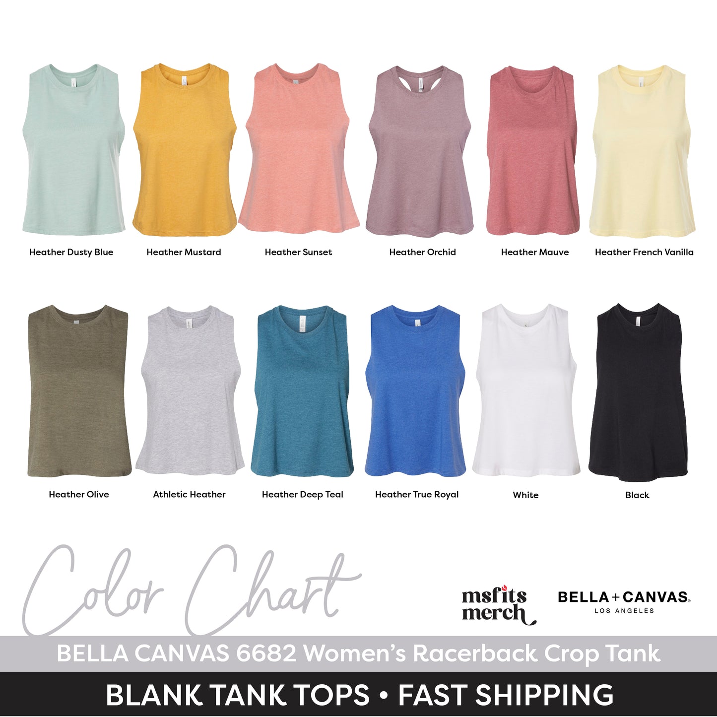 Bella Canvas 6682 Women's Racerback Cropped Tank Top
