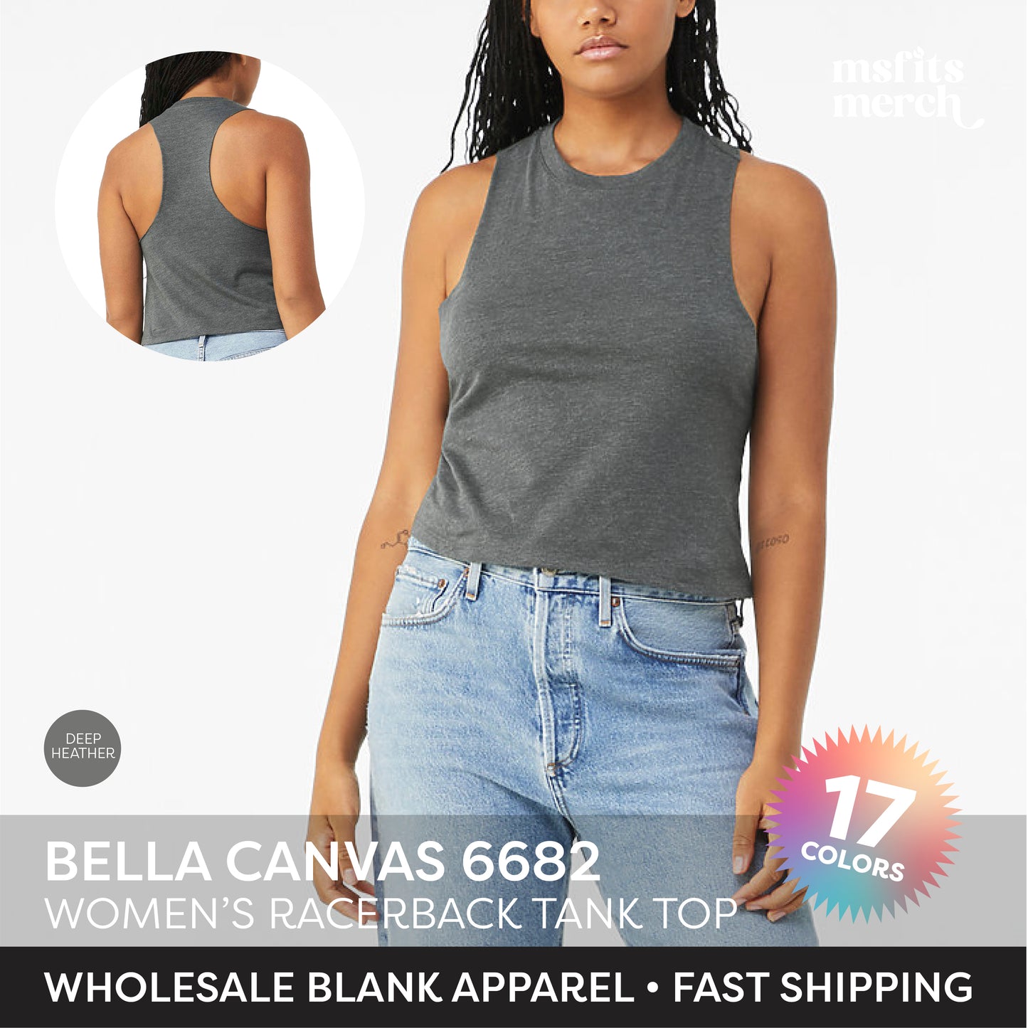 Bella Canvas 6682 Women's Racerback Cropped Tank Top