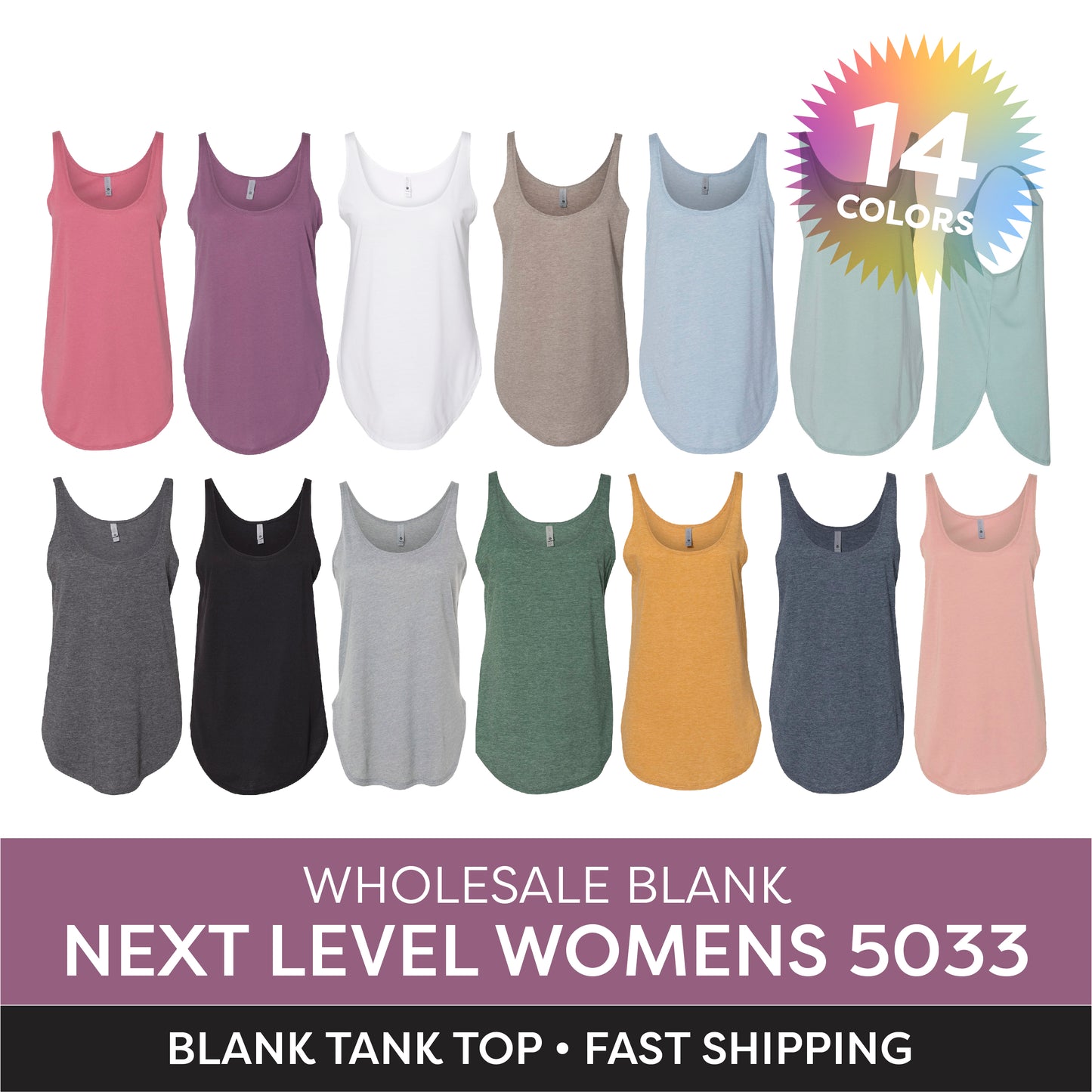 Womens Tank Top Next Level 5033 Ladies Festival Tank Top for Summer Plain Wholesale Tank Top for Decorators Womens Summer Vacation Tank Top