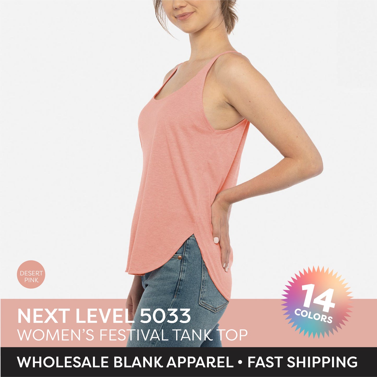 Womens Tank Top Next Level 5033 Ladies Festival Tank Top for Summer Plain Wholesale Tank Top for Decorators Womens Summer Vacation Tank Top