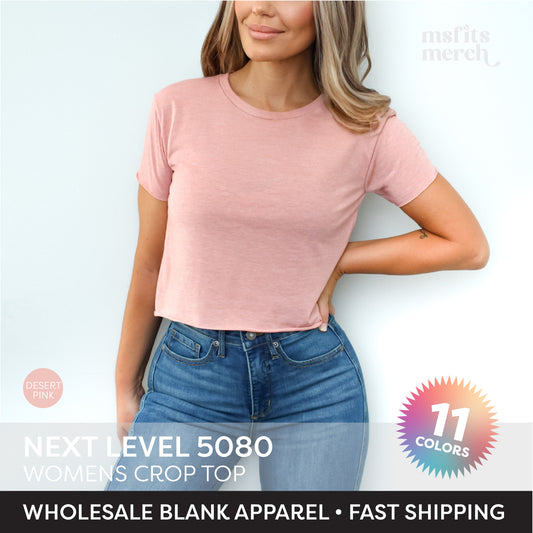 🔥Next Level 5080 Women's Festival Cali Crop Tshirt, Womens Cropped Blank Shirt