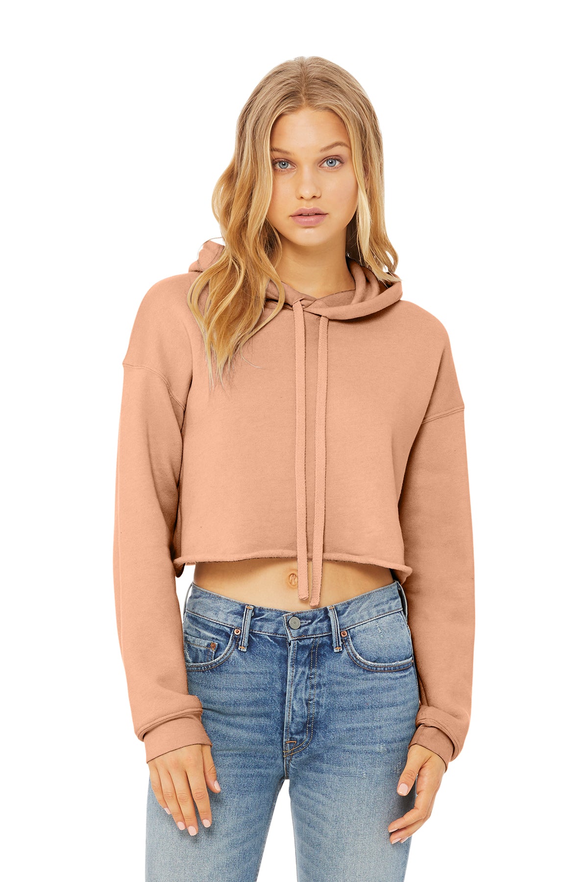 Bella Canvas 7502 Women's Crop Hoodie Fleece Sweatshirt