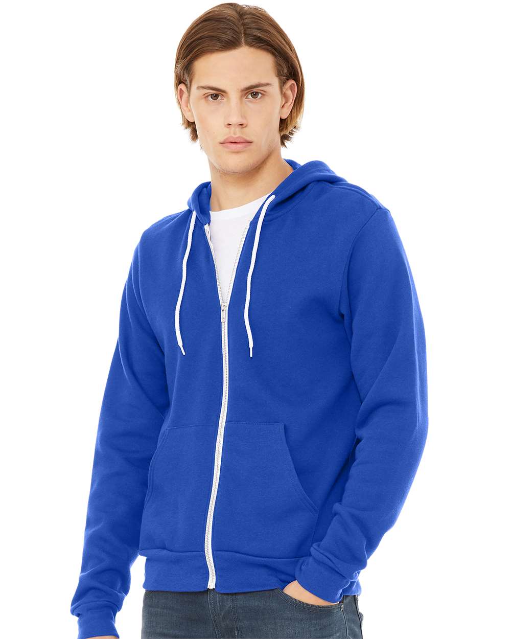 Bella Canvas 3739 Unisex Poly-Cotton Fleece Full-Zip Hooded Sweatshirt