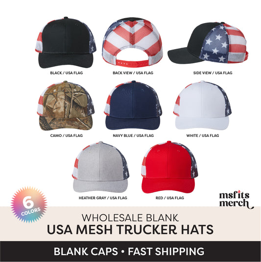 🇺🇸American Flag Hat USA Trucker Patriotic Hat American Pride Cap Snapback Mesh Hat Stars Stripes Camo Mesh Trucker Hat Blank American Flag Kati Hat