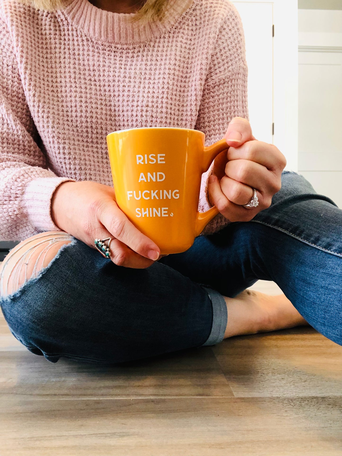 ☀️Funny Coffee Cup Rise and Fuc*ing Shine Coffee Mug Sarcastic Motivational Cup