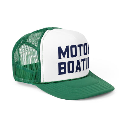 Motorboatin' Trucker Hat Summer Funny Lake Trucker Cap Gift for Him Weekend Camping Vacation Hat