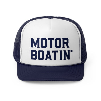 Motorboatin' Trucker Hat Summer Funny Lake Trucker Cap Gift for Him Weekend Camping Vacation Hat