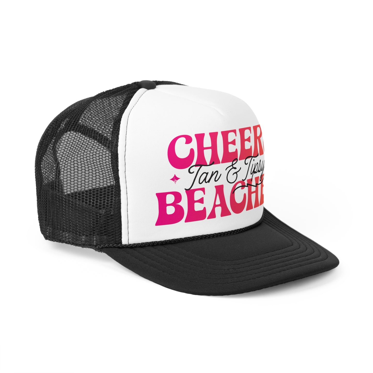 Cheers Beaches Trucker Hat Womens Summer Beach Trucker Beach Lover Gifts Bachelorette Party Gift for Girls Trip Pink Trucker Beach Bach Hat