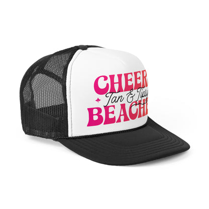 Cheers Beaches Trucker Hat Womens Summer Beach Trucker Beach Lover Gifts Bachelorette Party Gift for Girls Trip Pink Trucker Beach Bach Hat
