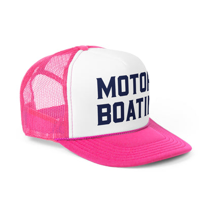 Motorboatin' Trucker Hat Summer Funny Lake Trucker Cap Gift for Him Weekend Camping Vacation Hat