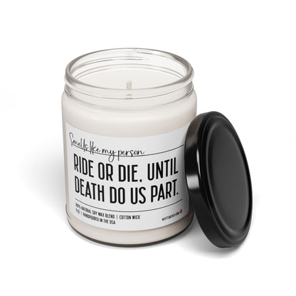 Ride or Die Until Death Do Us Part, Wedding Gift, Anniversary Gift, Soy Wax Candle, Engagement Candle, Wedding Shower Gift, Marriage Gift