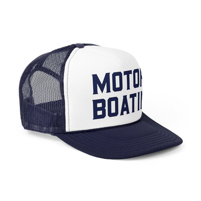 Motorboatin' Trucker Hat Summer Funny Lake Trucker Cap Gift for Him Weekend Camping Vacation Hat