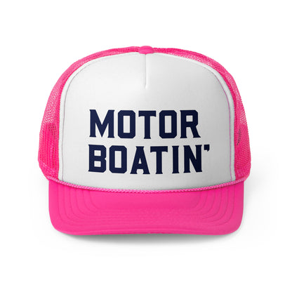 Motorboatin' Trucker Hat Summer Funny Lake Trucker Cap Gift for Him Weekend Camping Vacation Hat
