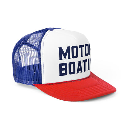 Motorboatin' Trucker Hat Summer Funny Lake Trucker Cap Gift for Him Weekend Camping Vacation Hat