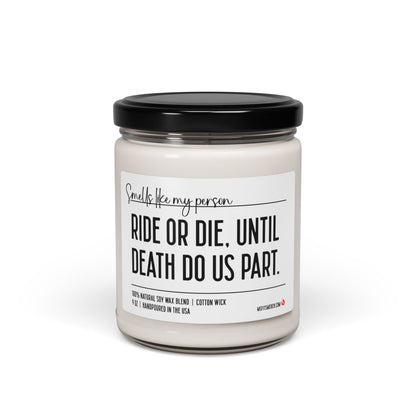 Ride or Die Until Death Do Us Part, Wedding Gift, Anniversary Gift, Soy Wax Candle, Engagement Candle, Wedding Shower Gift, Marriage Gift