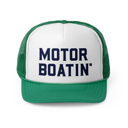 Motorboatin' Trucker Hat Summer Funny Lake Trucker Cap Gift for Him Weekend Camping Vacation Hat