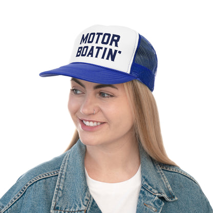 Motorboatin' Trucker Hat Summer Funny Lake Trucker Cap Gift for Him Weekend Camping Vacation Hat