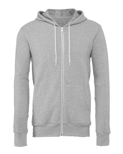 Bella Canvas 3739 Unisex Poly-Cotton Sponge Fleece Zip Hoodie Sweatshirt