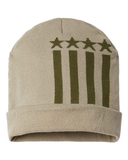 🇺🇸USA Made Patriotic Cuffed Beanie Cap American Flag Knit Beanie Stars and Stripes Winter Hat USA Pride Beanie, USA Flag Gift for Him or Her