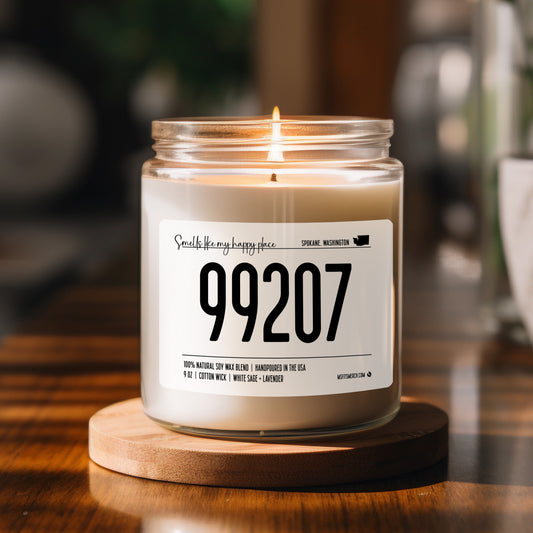 CUSTOM Zip Code Candle Gift, zip code moving gift, 9 oz Custom Candle, housewarming new homeowner city state gift first home decor moving gift realtor candle